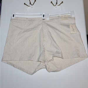 Universal Thread Striped High Rise Sailor Denim Shorts Cream Navy Size 22 NWT